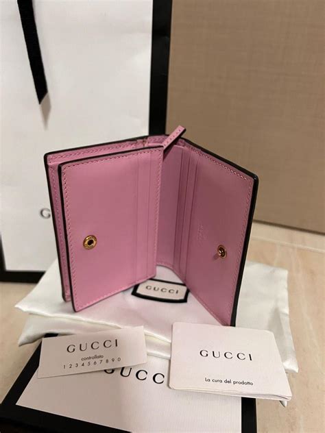 gucci printed bifol leather wallet|Gucci bifold wallet women.